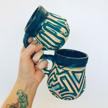 Mugs by member and teacher Julia Zunaga