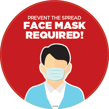 OCP COVID-19 Face Mask Required Floor Decal-Red