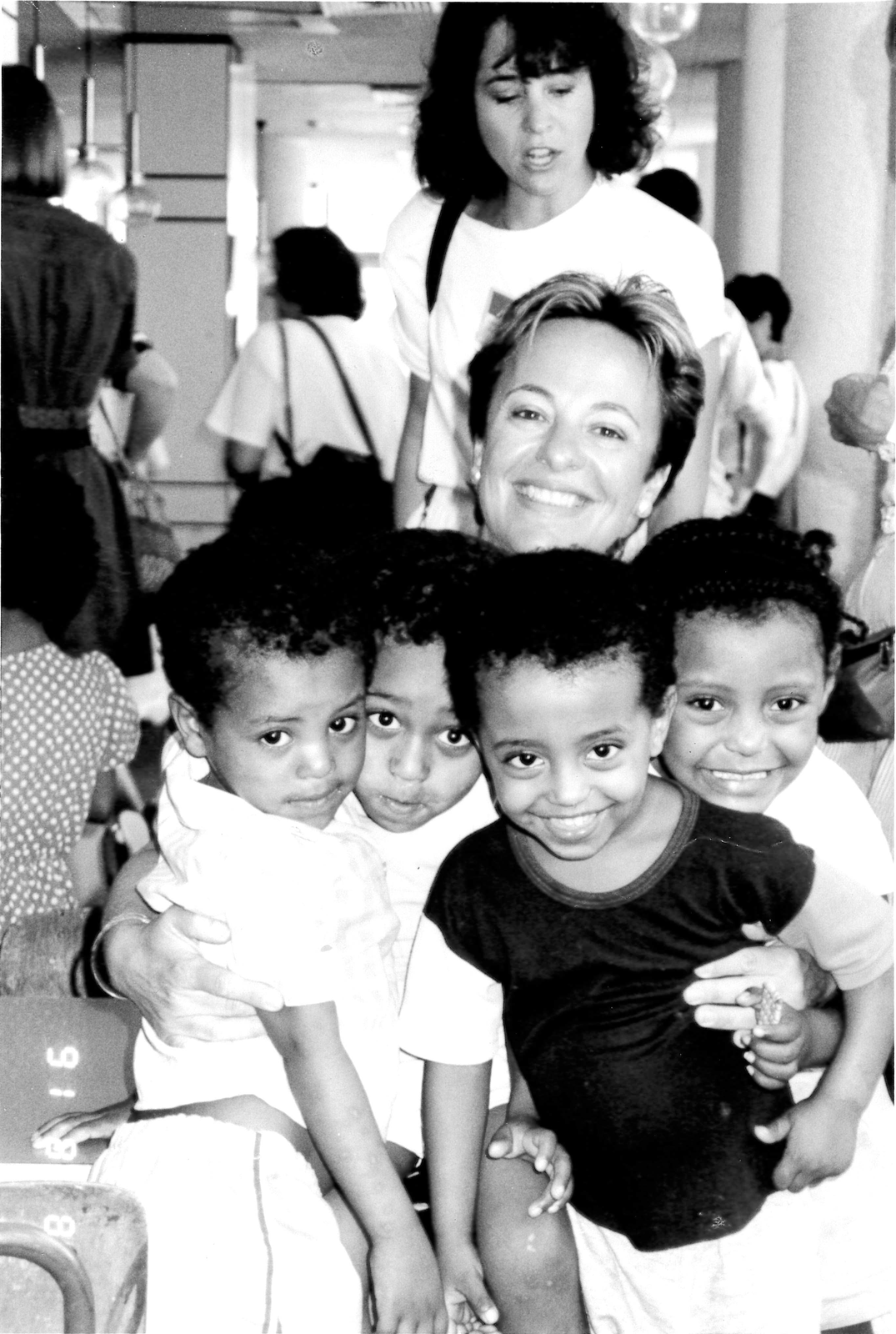 Michele with Ethiopian Jews, 1991.