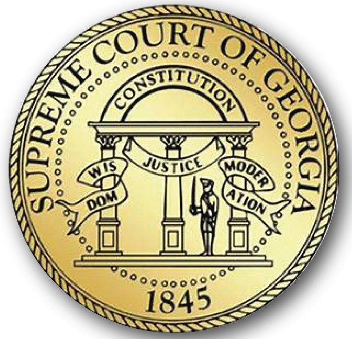 GP-1090 - Carved Plaque of the Seal of the Supreme State Court of Georgia,  Painted Gold Metallic