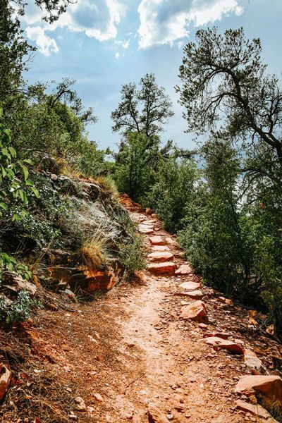 Photo of a rocky hiking trail.