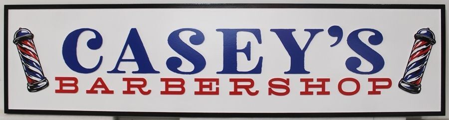 SA28439A - Carved Sign for "Casey's Barbershop"