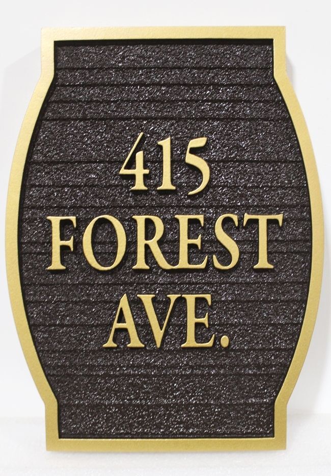 I18838 - Carved and Sandblasted Wood Grain  Address  Sign for a Residence.