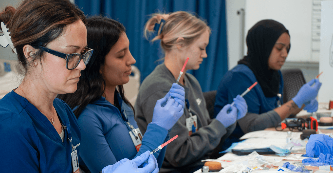 nursing students practicing injections