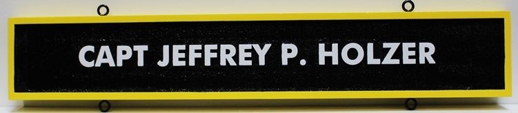 JP-2643 - Carved Nameplate Plaque of Navy Captain
