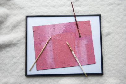 Goodwill DIY Valentine's Day idea: painted custom puzzle