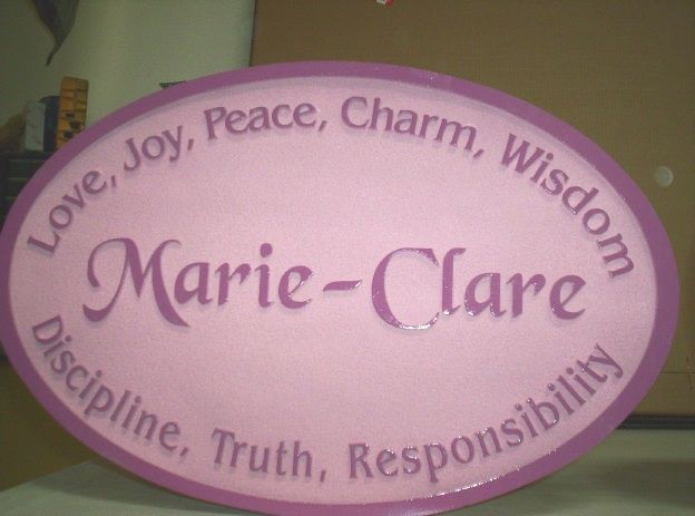 N23014 - Girl's Room Plaque, with Her Name and Personal Characteristics