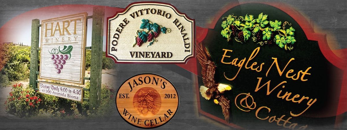 Winery, Wine Cellar and Vineyard Signs