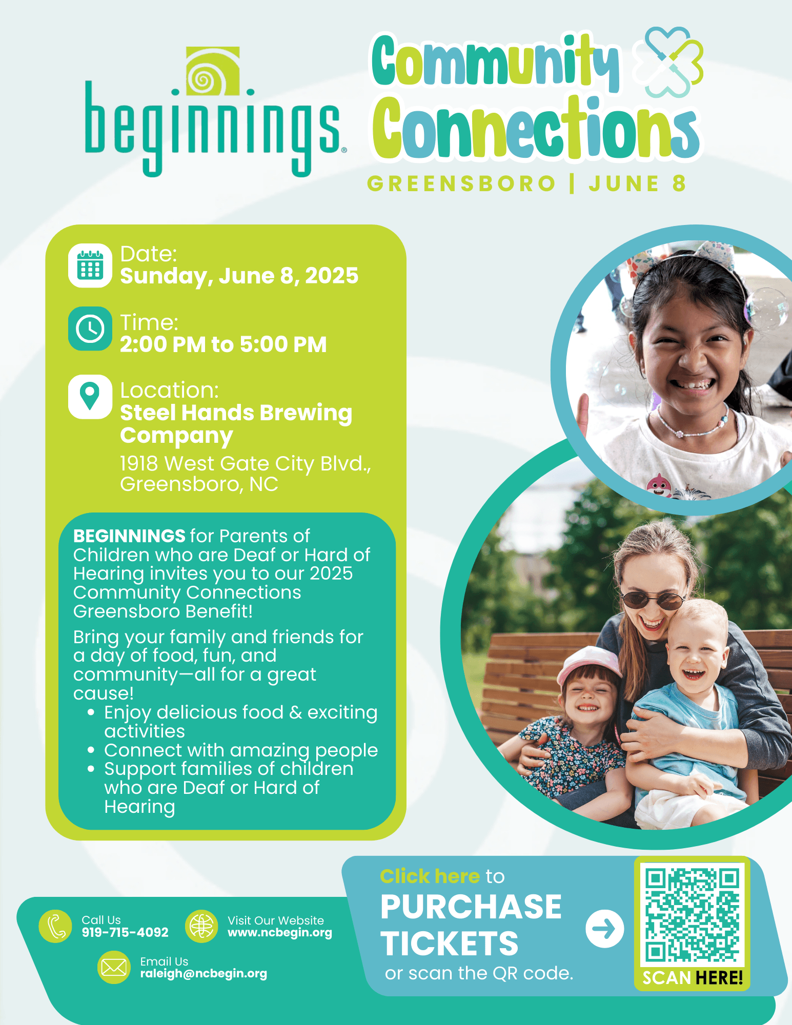 flyer that lists information for June 8, 2025 Community Connections event