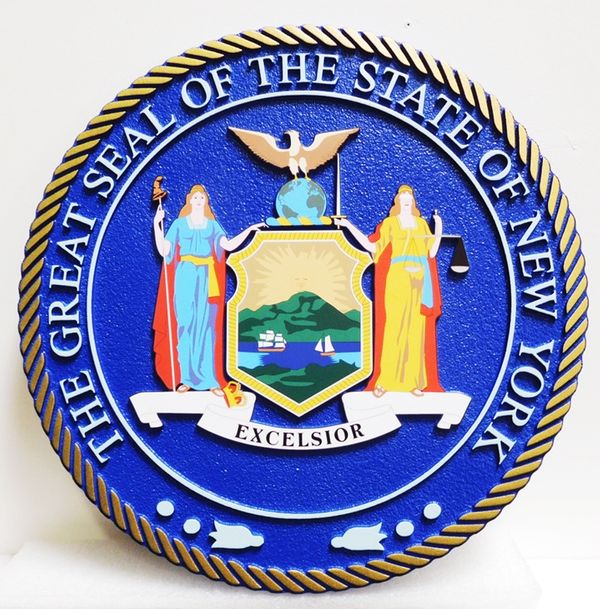 Painted, Wood and Metal 3-D State Seal Wall &amp; Podium Plaques