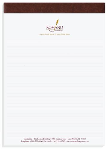 02 - Note Pad 8.25" x 11.75" Two-Color Imprint, with or without calendar and/or lines