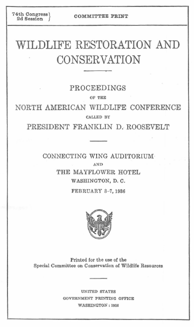 Trumpeter Swans in 1936- the Problem of Vanishing Species