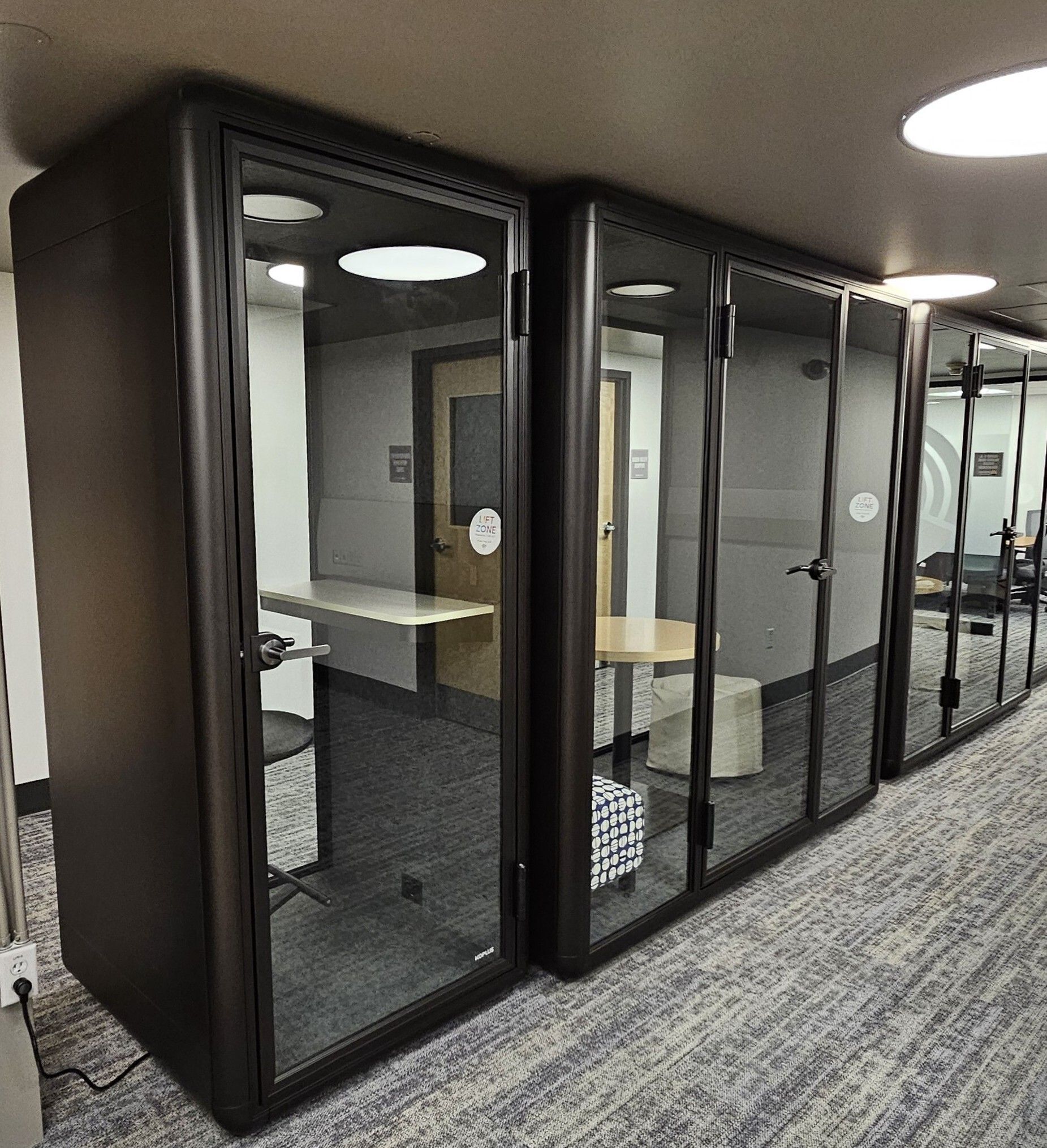 Image of the Behnken Nonprofit Learning Campus privacy pods.