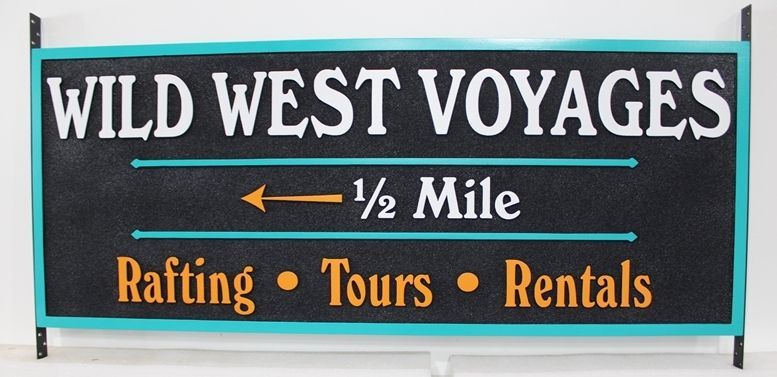 G16337A - Carved Sign for "Wild West Voyages"