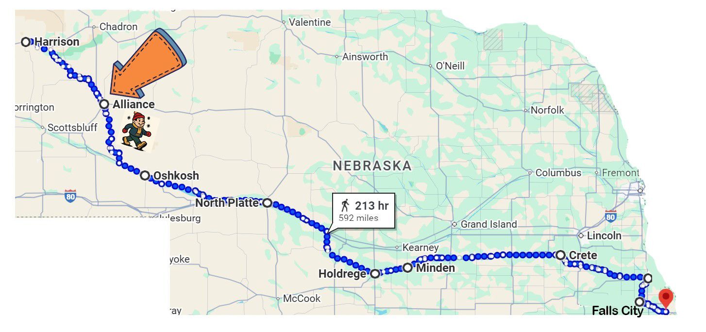 We made it to Alliance!!    Join us in a virtual walk across Nebraska!