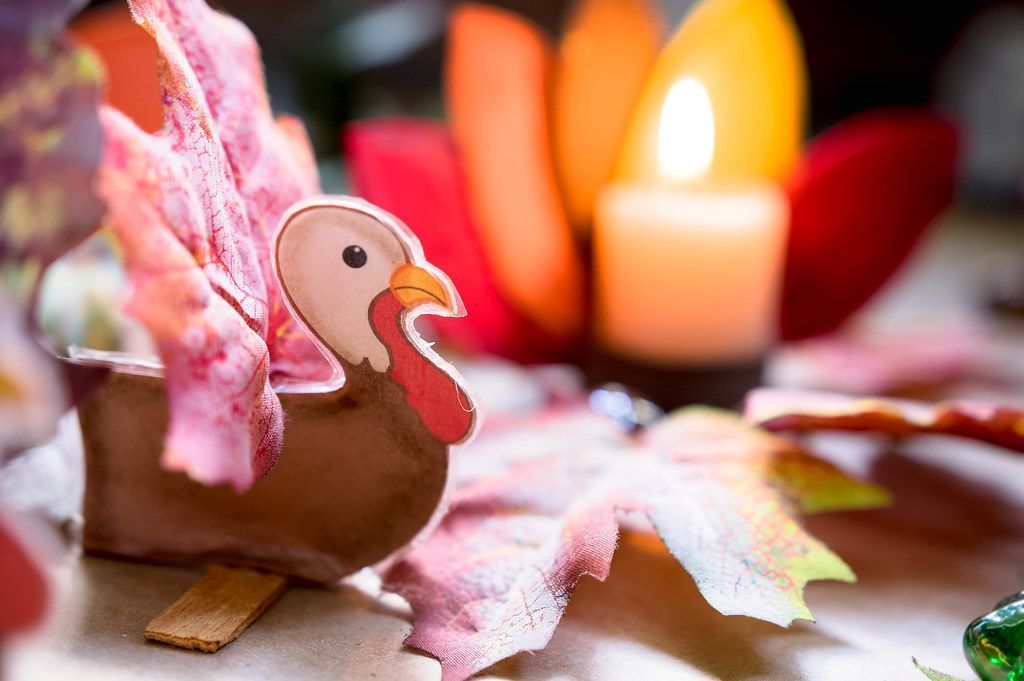 turkey craft sitting on table