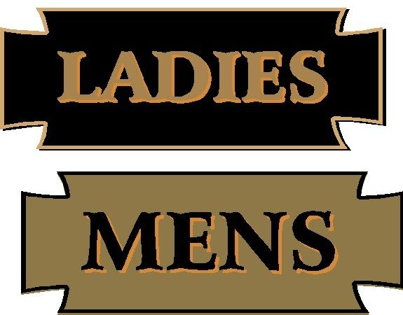 GA16630 - Design of Carved Wood or HDU Sign for "MENS" and "LADIES"  
