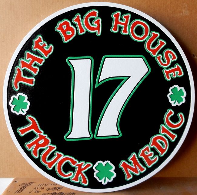 SA28783 -  Carved HDU Sign for "Big House Truck Medic" Repair Company