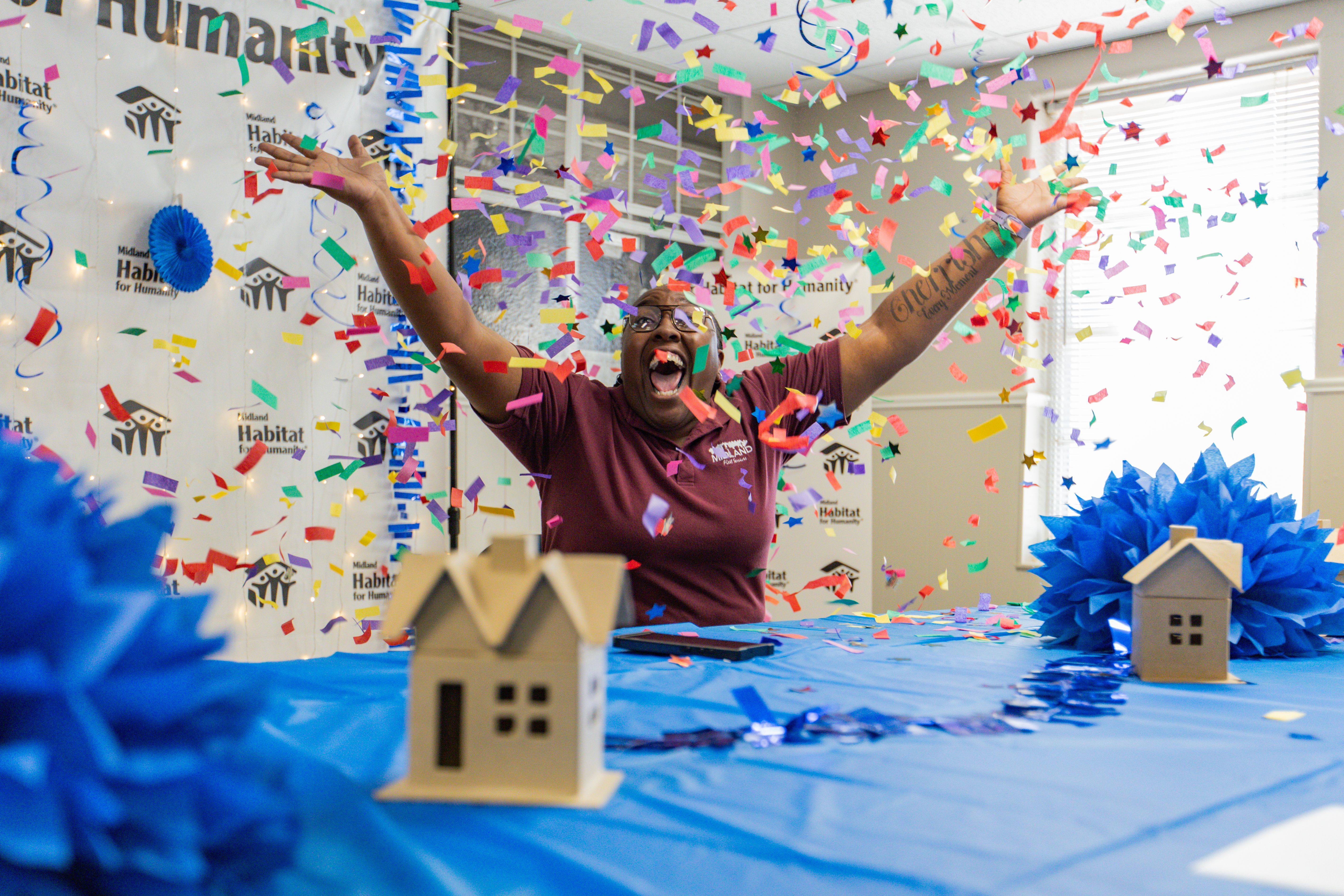 Habitat Homeowner Celebrating