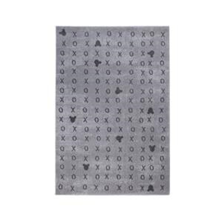 Grey/Black Note Rug 3'11" x 5' 6"