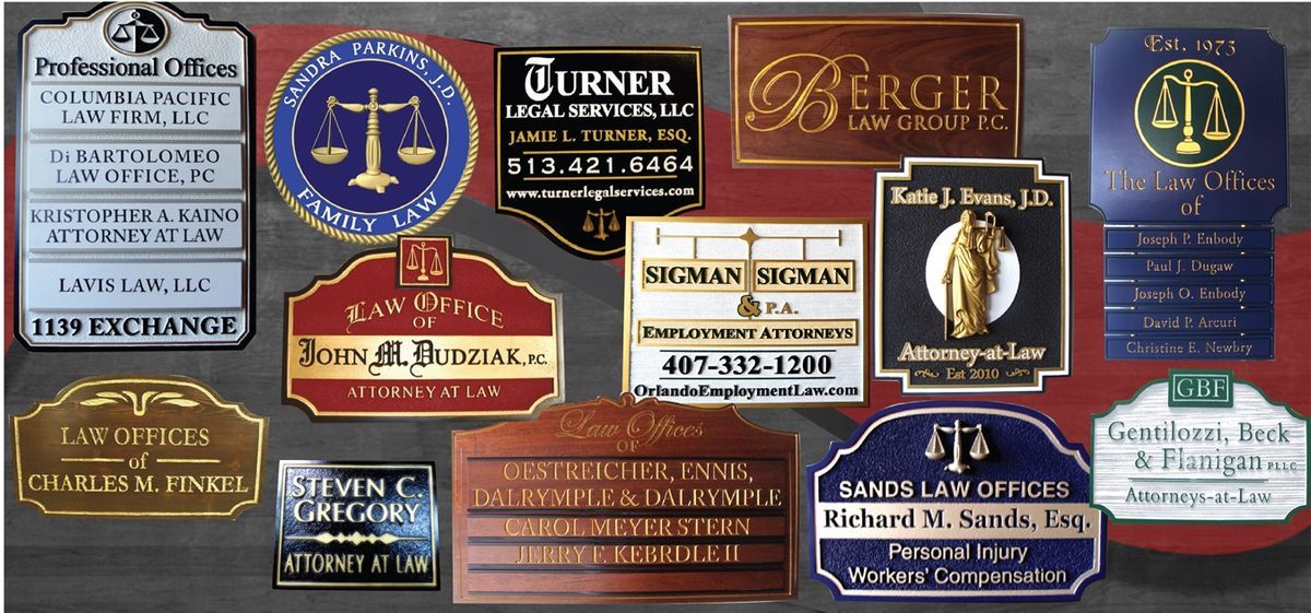 design law firm signs