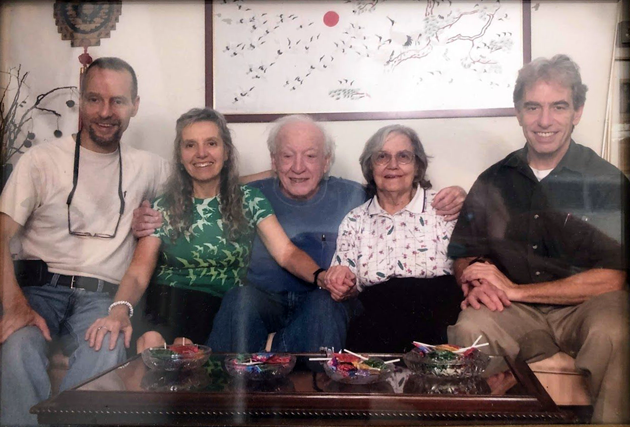 Abe Schwartz sitting with family