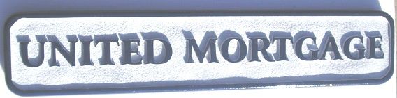 SA28640 - Carved and Sandblasted HDU Sign for "United Mortgage" Company