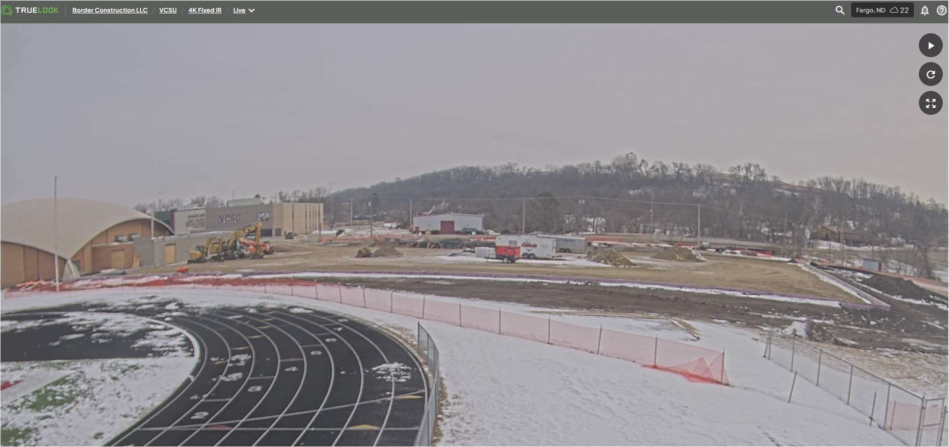 still photo of the construction site and link to the live feed