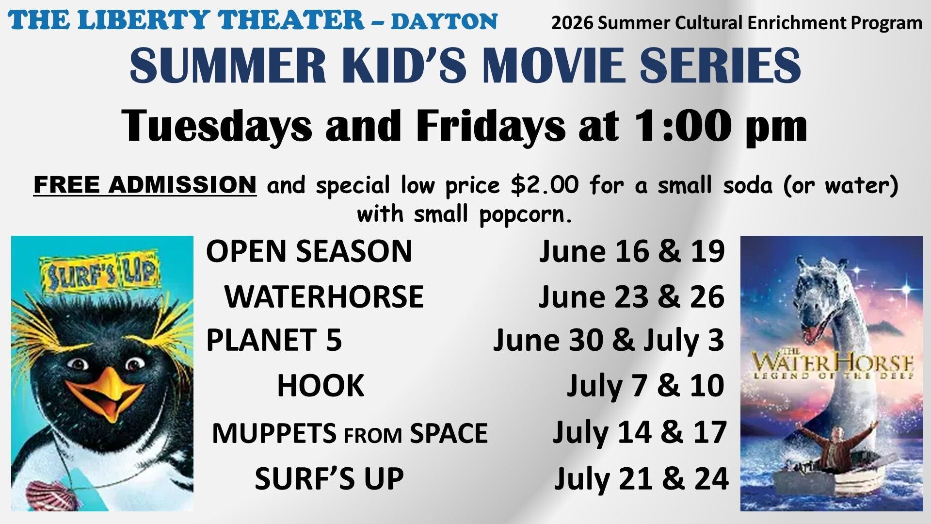 Liberty Theater Summer Kids' Movie Series (Dayton)