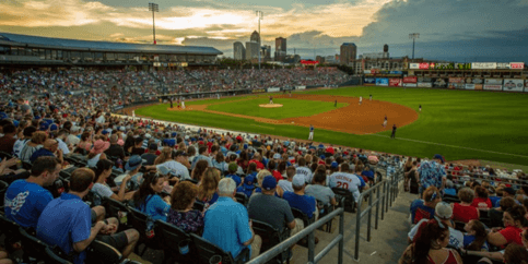 photo of iowa cubs baseball game from the stands