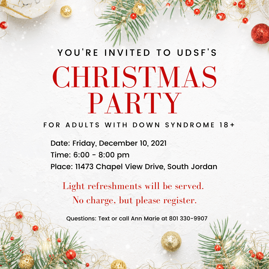 Adults with Ds Christmas Party Invite