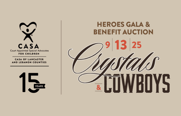 Join us for our Heroes Gala and Benefit Auction: Crystals and Cowboys!