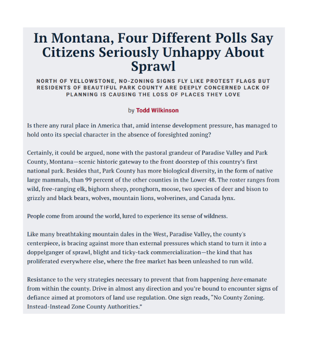 In Montana, Four Different Polls Say Citizens Seriously Unhappy About Sprawl
