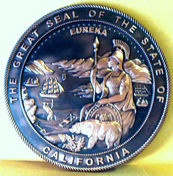 MC3040 - Great Seal of California, 3-D Hand-rubbed