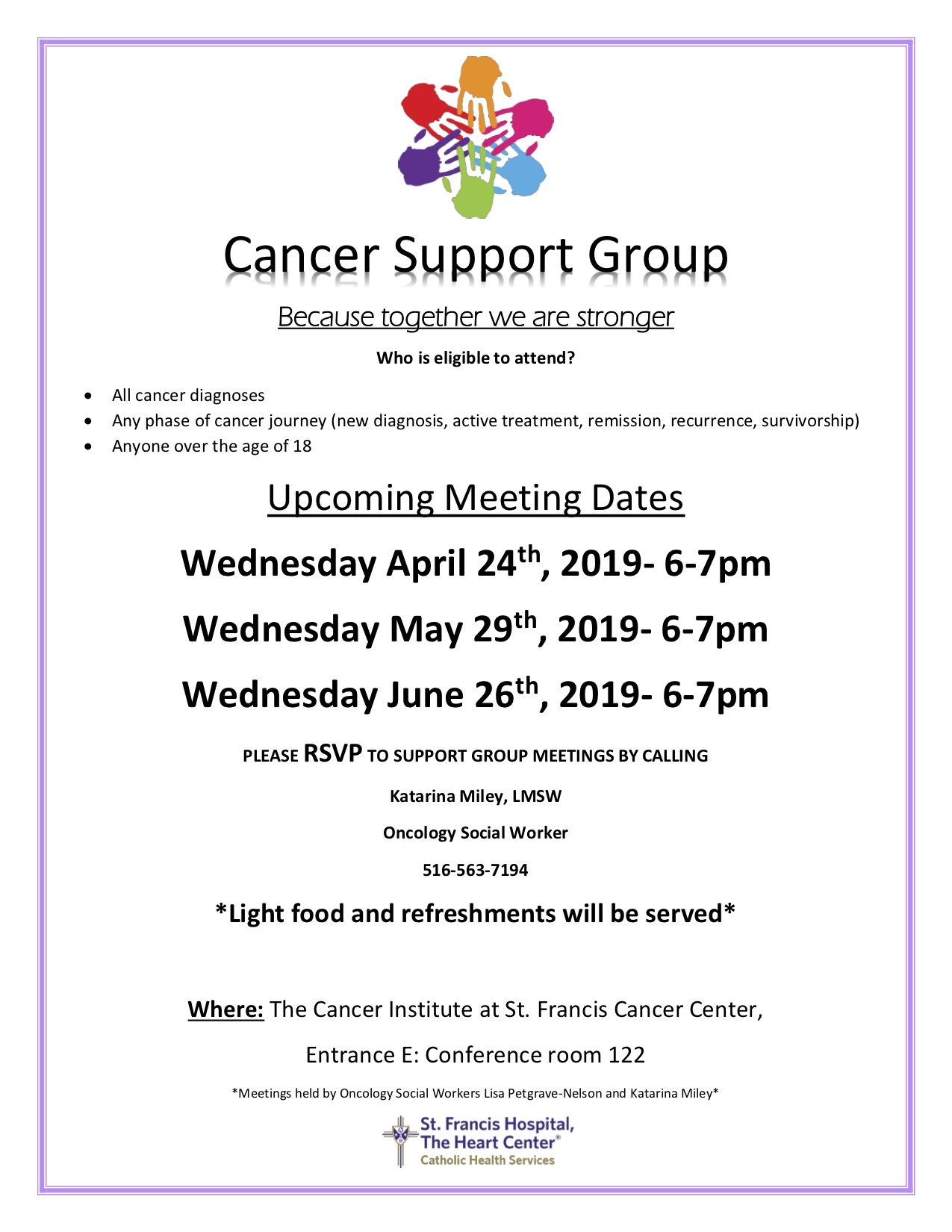 Cancer Support Group- Because We Are Stronger Together