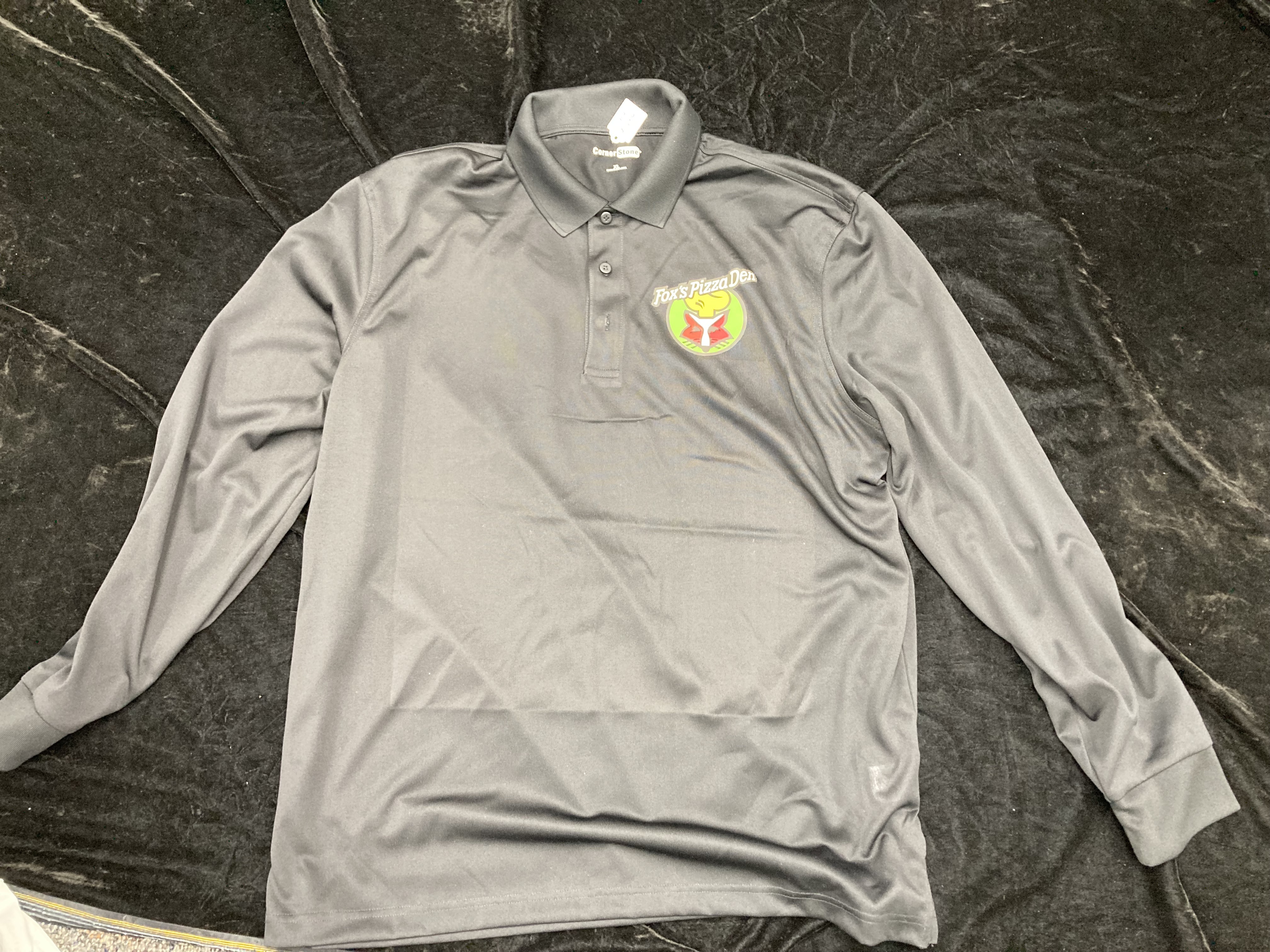 SALE Fox's Logo - XL Black Long Sleeve Polo