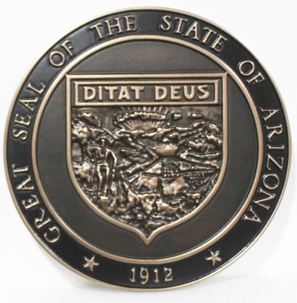 Painted, Wood and Metal 3-D State Seal Wall & Podium Plaques