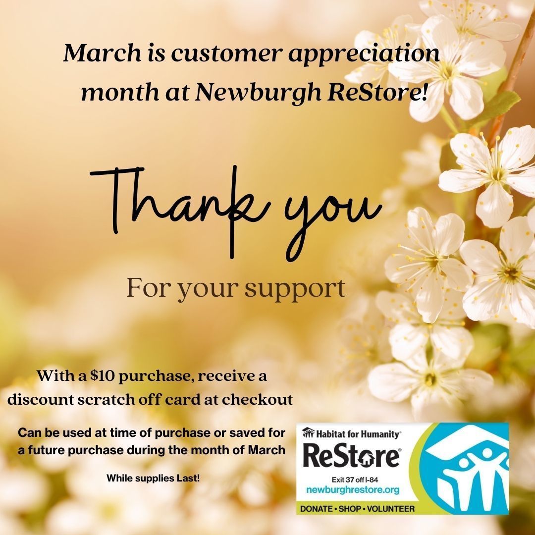 March is Customer Appreciation Month at ReStore!