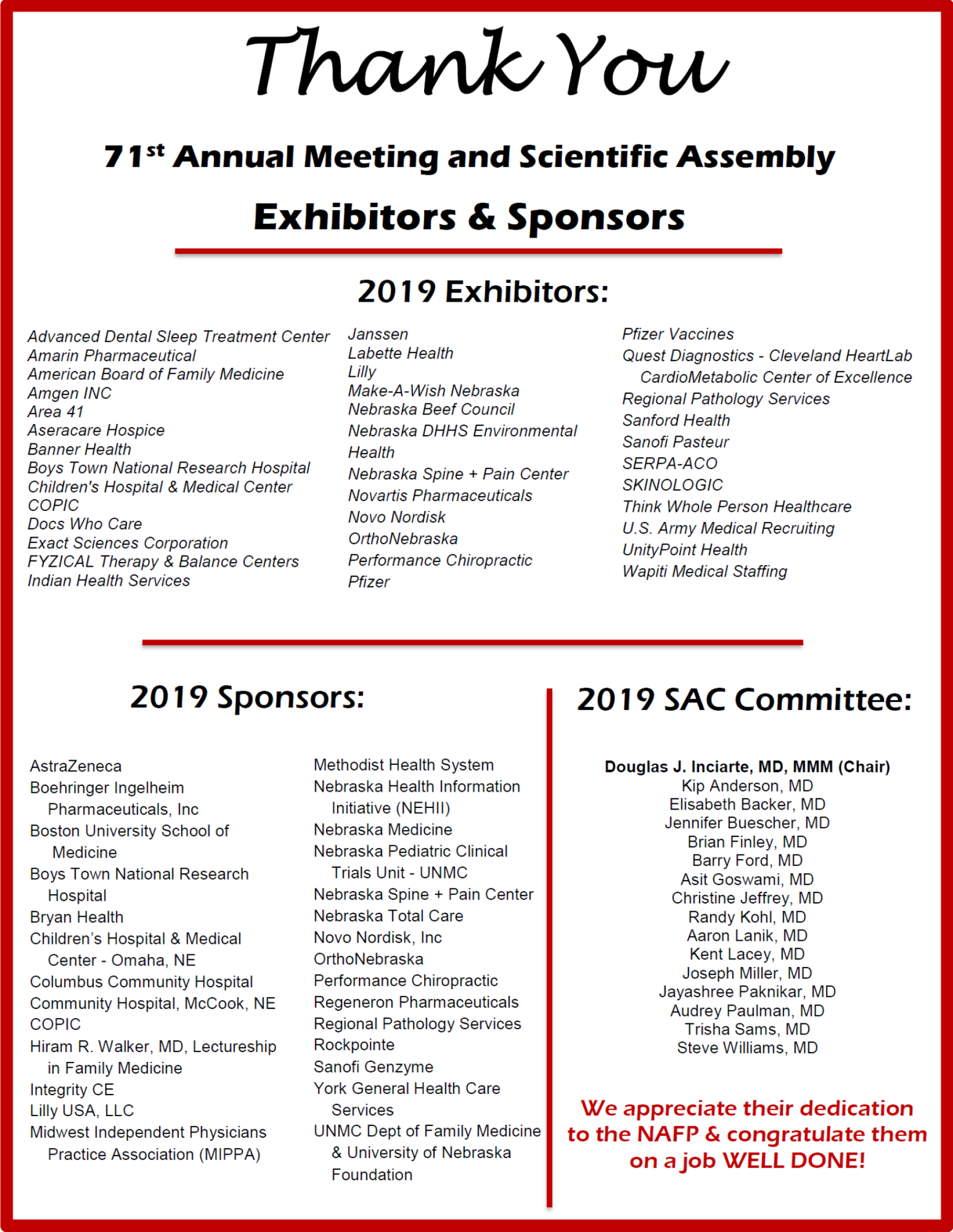 Thank You to ASA Exhibitors & Sponsors
