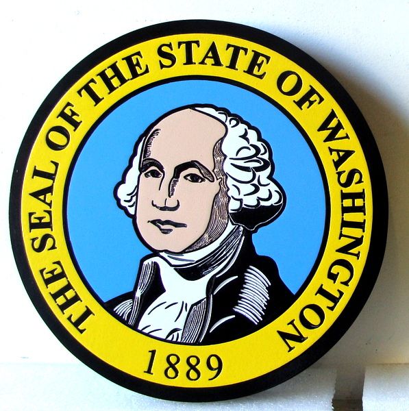 W32520 - Engraved HDU Wall Plaque of the Seal of the State of Washington 