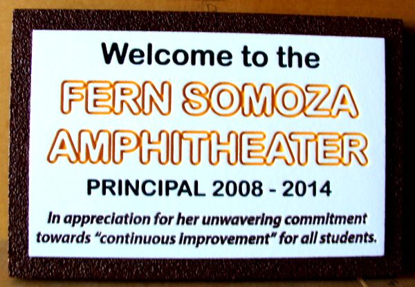 FA15678 - Engraved "Fern Somoza Amphitheater"  Sign