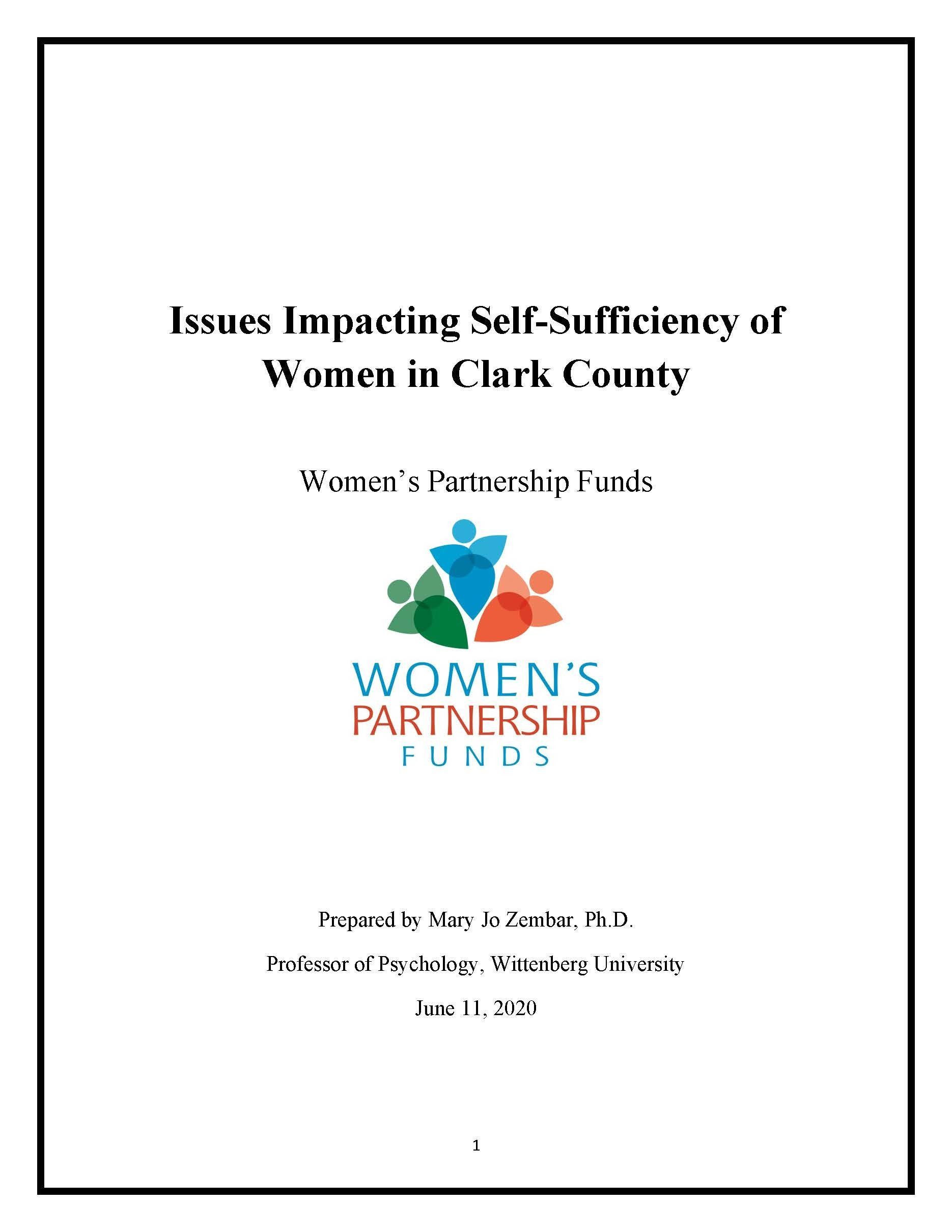 Women's Self-Sufficiency Report