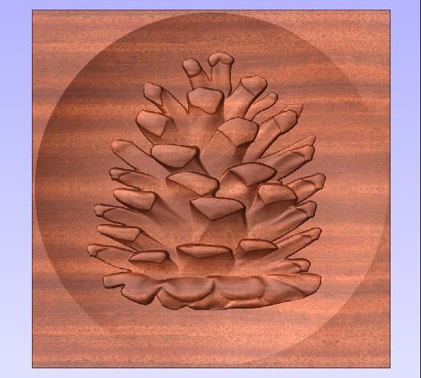 M3980 - Carved Stained Redwood Pinecone