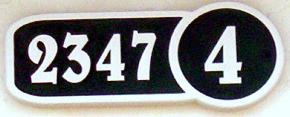 T29204 -  Carved High-Density-Urethane (HDU) Room and Building Number Plaque with Raised  Numbers