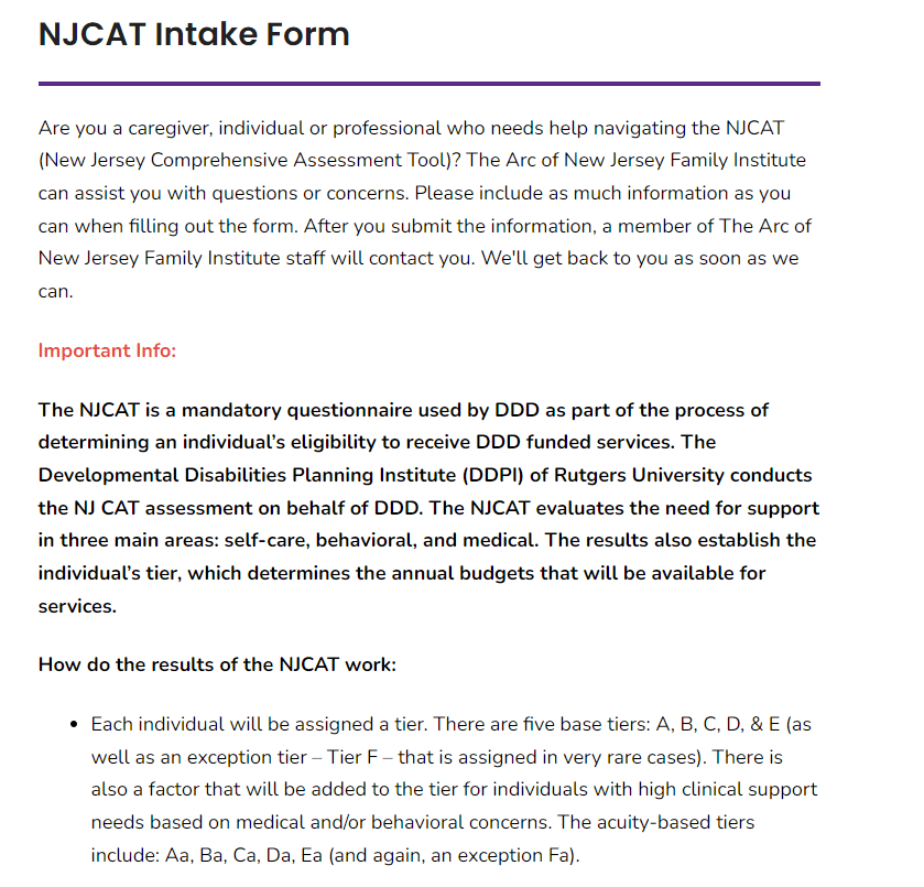 NJCAT Intake Form