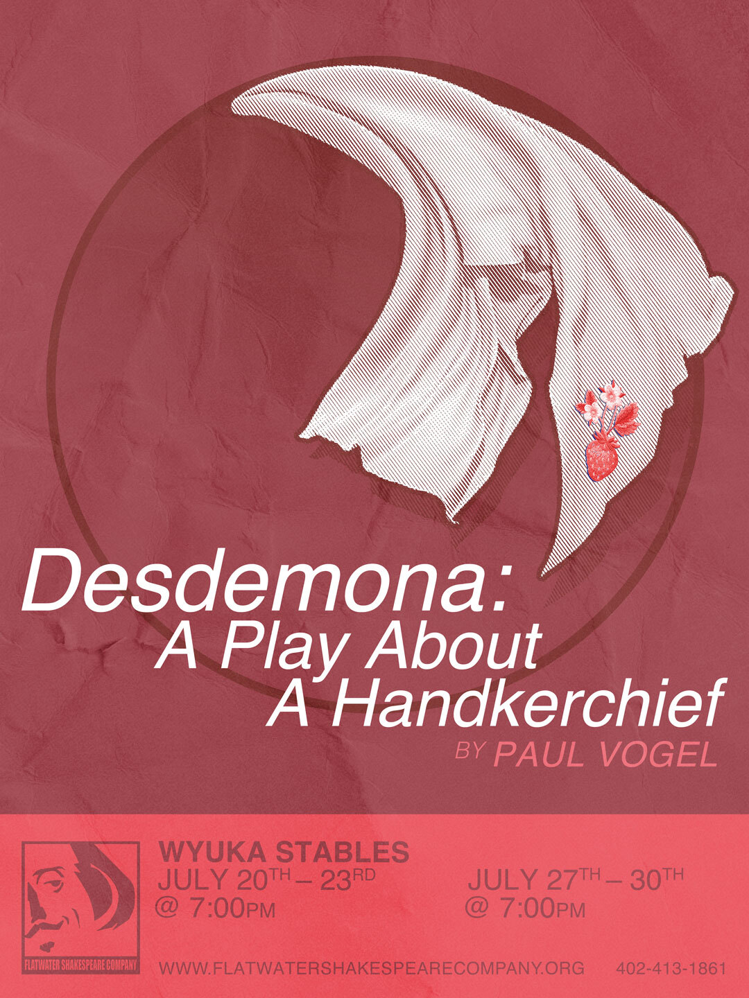 7/28 STU - STUDENT: Friday. July 28, 2023 | 7:00 p.m. - 10:00 p.m. CST | Wyuka Stables (Desdemona: A Play about a Handkerchief)
