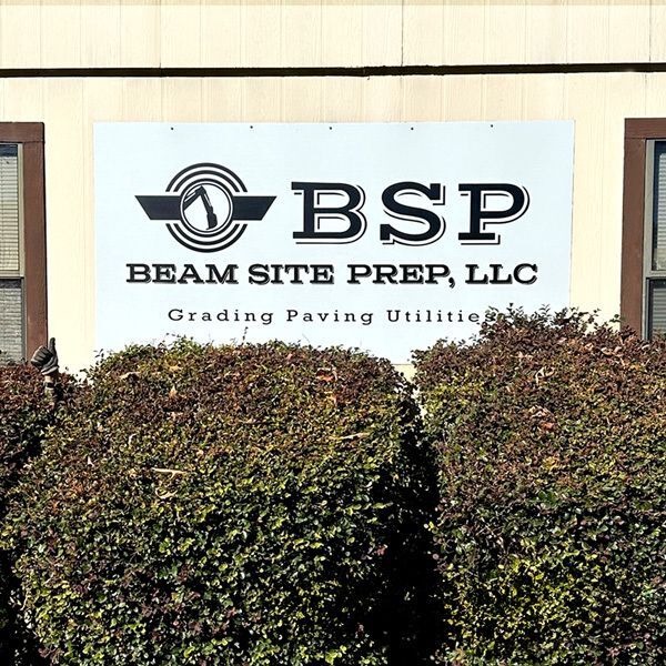 Beam Site Prep Building Sign