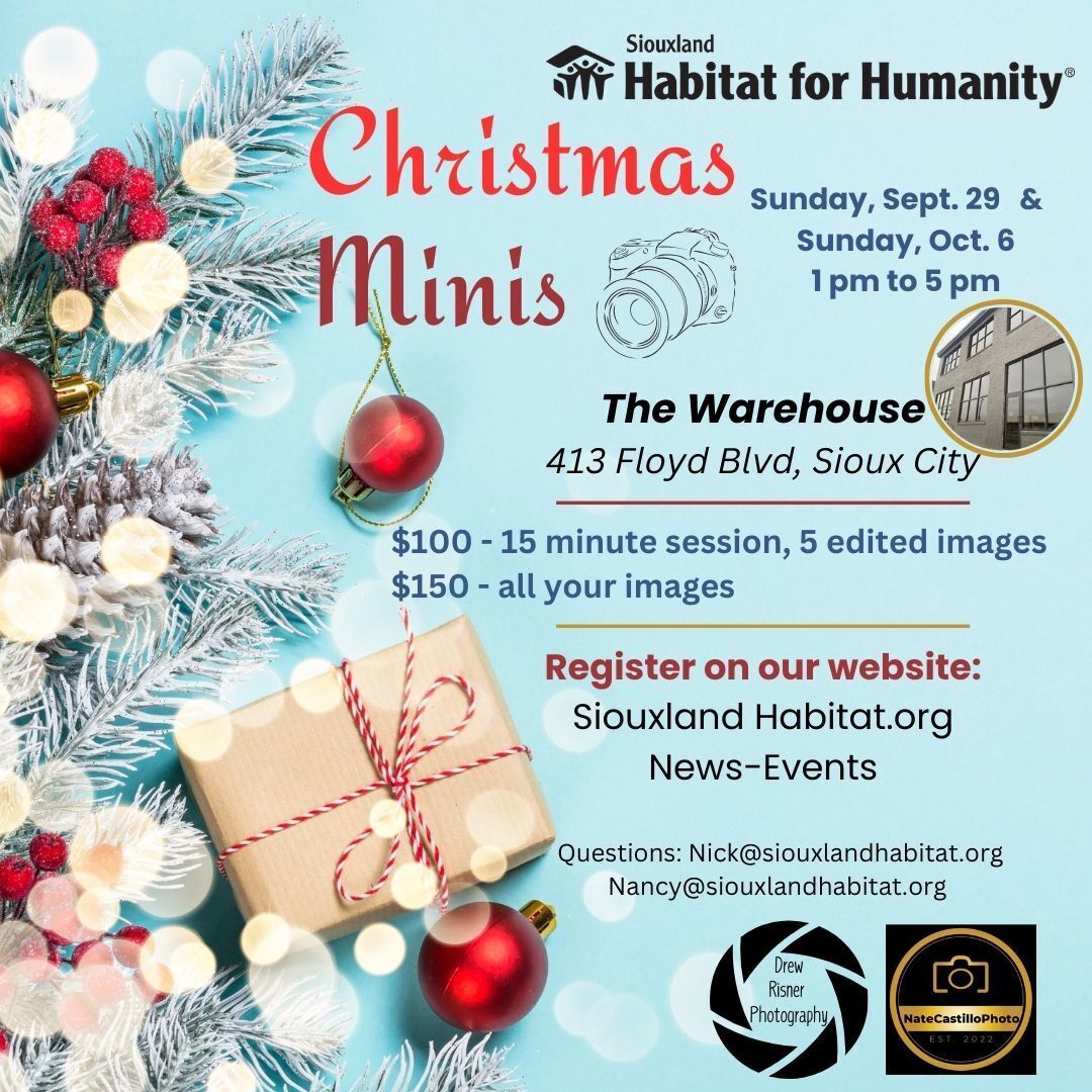 Professional Christmas Photos - Christmas Minis  -  Fundraiser for Siouxland Habitat for Humanity