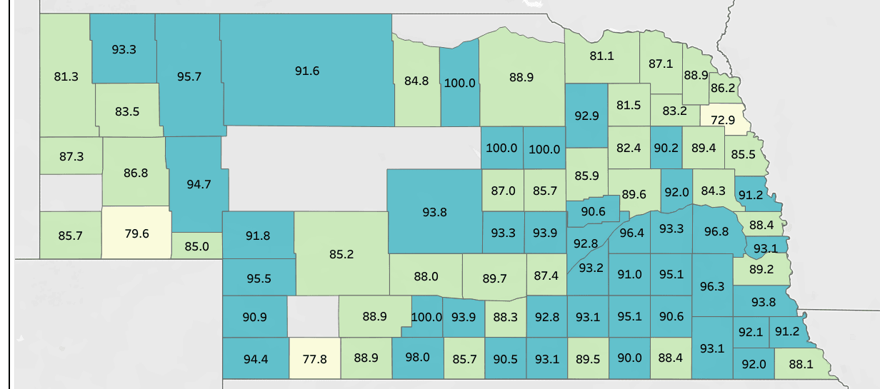 Breastfeeding Initiation by County