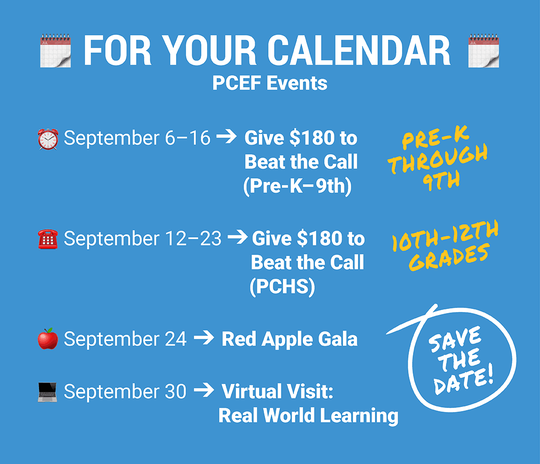 For Your Calendar → September 2022 PCEF Events